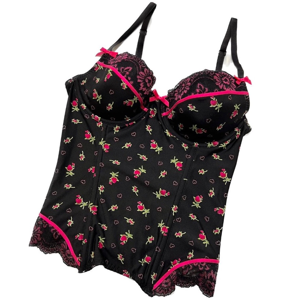 2000S VTG SEXY LITTLE THINGS FLORAL BUSTIER - Picture 2 of 4